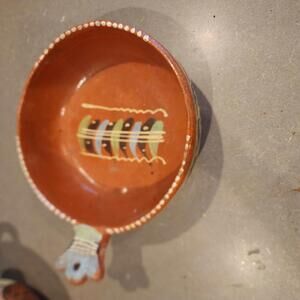 Unique 12" Tlaquepaque Mexican redware pottery